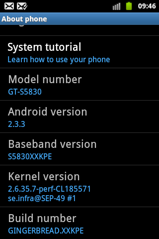  Update Samsung Galaxy Ace Android Gingerbread